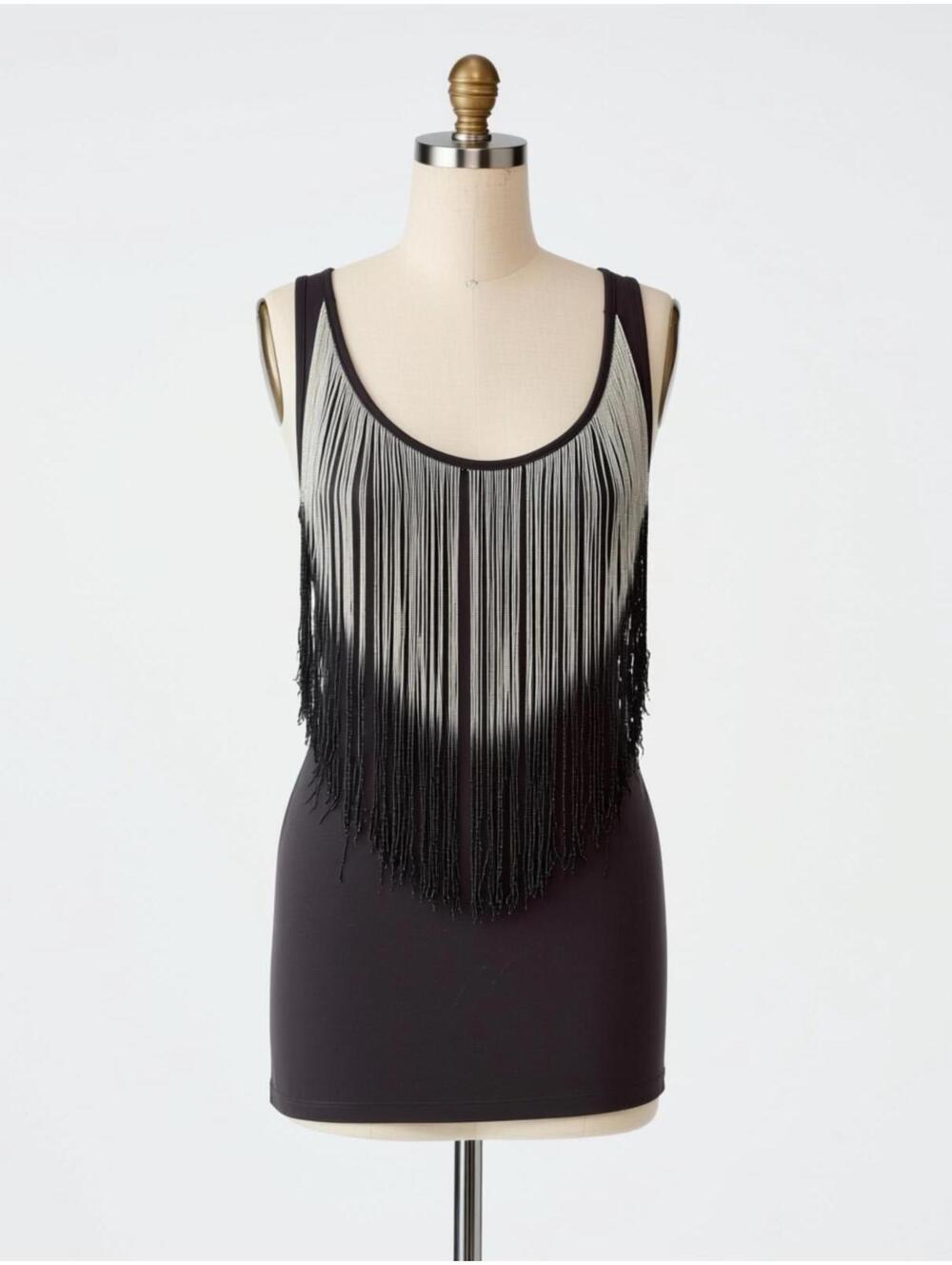 Atmosphere Black Fringe Tank Top Size 18 UK / 44 EU